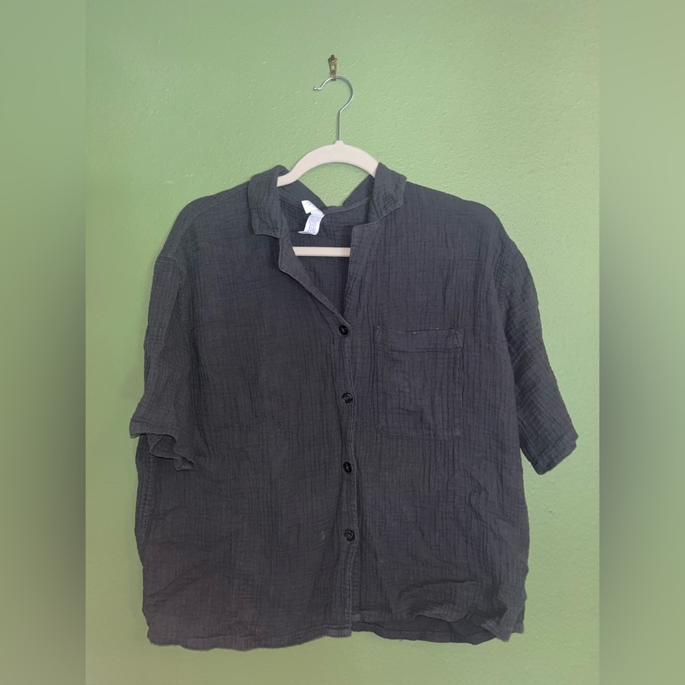 Stars Above Dark Gray Button Down Shirt